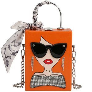 Novelty Unique 3D Lady Face Pu Leather Top Handle Satchel Handbags :^)